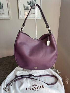 Coach Nomad Hobo In Glovetanned Leather In Eggplant
